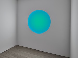 Installation view with James Turrell, Rounded Up (2024). Artwork © James Turrell. Photo: Stathis Mamalakis