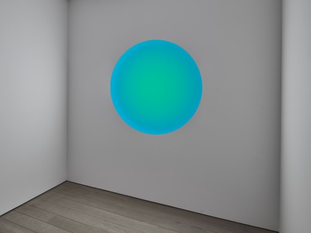 Installation view with James Turrell, Rounded Up (2024) Artwork © James Turrell. Photo: Stathis Mamalakis