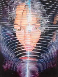 Jamian Juliano-Villani, Self-Portrait, 2023 Oil on canvas, 102 × 76 ½ inches (259.1 × 194.3 cm)© Jamian Juliano-Villani. Photo: Rob McKeever
