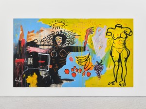 Installation view with Jean-Michel Basquiat, Untitled (1982). Artwork © Estate of Jean-Michel Basquiat. Licensed by Artestar, New York. Photo: Thomas Lannes