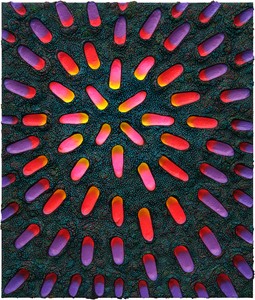 Jennifer Guidi, Hour after Hour Like an Opening Flower, 2022–23. Sand, acrylic, oil, and rocks on linen, 41 × 35 inches (104.1 × 88.9 cm) © Jennifer Guidi. Photo: Brica Wilcox