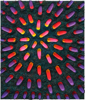 Jennifer Guidi, Hour after Hour Like an Opening Flower, 2022–23 Sand, acrylic, oil, and rocks on linen, 41 × 35 inches (104.1 × 88.9 cm)© Jennifer Guidi. Photo: Brica Wilcox