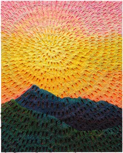 Jennifer Guidi, Let the Light Fall Gently, 2023. Sand, acrylic, oil, and rocks on linen, 60 × 48 inches (152.4 × 121.9 cm) © Jennifer Guidi. Photo: Brica Wilcox