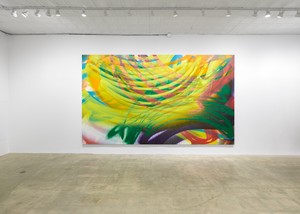 Installation view with Katharina Grosse, Untitled (2024). Artwork © Katharina Grosse and VG Bild-Kunst, Bonn, Germany 2024. Photo: Owen Conway