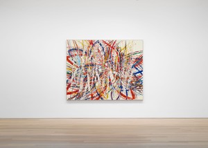 Installation view with Mark Grotjahn, Untitled (Backcountry 55.87) (2024). Artwork © Mark Grotjahn. Photo: Maris Hutchinson