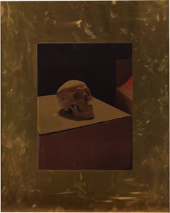 Roe Ethridge, Skull on Brass, 2017. UV print on brass, 30 × 24 inches (76.2 × 61 cm), edition of 2 + 1 AP
