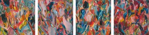 Sabine Moritz October I-IV, 2023. Oil on canvas in 4 parts, each: 39 ⅜ × 39 ⅜ inches (100.0 × 100.0 cm) © Sabine Moritz. Photo: Ed Mumford