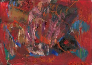 Sabine Moritz Thoughts of war III, 2024. Oil on paper, 10 ⅝ × 14 ⅞ inches (27 × 37.8 cm) © Sabine Moritz. Photo: Georgios Michaloudis