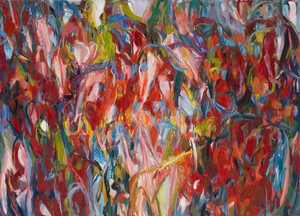 Sabine Moritz New World III, 2024. Oil on canvas, 70 ⅞ × 98 ½ inches (180 × 250 cm) © Sabine Moritz. Photo: Georgios Michaloudis