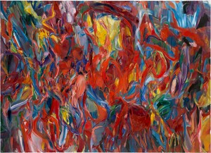 Sabine Moritz New World I, 2024. Oil on canvas, 70 ⅞ × 98 ½ inches (180 × 250 cm) © Sabine Moritz. Photo: Georgios Michaloudis