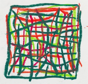 Stanley Whitney, Untitled, 2023. Crayon on paper, 3 ½ × 3 ½ inches (8.9 × 8.9 cm) © Stanley Whitney. Photo: Maris Hutchinson
