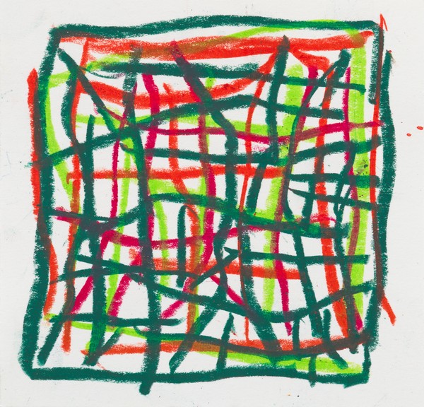 Stanley Whitney, Untitled, 2023 Crayon on paper, 3 ½ × 3 ½ inches (8.9 × 8.9 cm)© Stanley Whitney. Photo: Maris Hutchinson