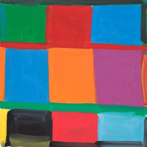Stanley Whitney, Stay Song 110, 2022. Oil on linen, 40 × 40 inches (101.6 × 101.6 cm) © Stanley Whitney. Photo: Maris Hutchinson