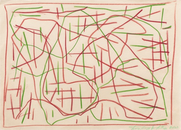 Stanley Whitney, Untitled, 2020 Colored pencil on rice paper, 12 ¼ × 17 inches (31.1 × 43.2 cm)© Stanley Whitney. Photo: Maris Hutchinson