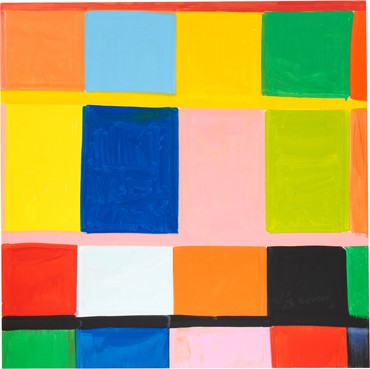 Painting comprising various colored rectangles