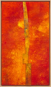 Sterling Ruby TURBINE. KEEL., 2024. Acrylic, oil, and cardboard on canvas, 42 × 24 inches (106.7 × 61 cm) © Sterling Ruby