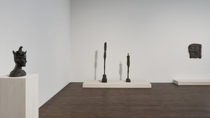Installation view. Artwork, left to right: © Succession Picasso/DACS, London 2024; © Succession Alberto Giacometti/DACS 2024; © 2024 Bruce Nauman/Artists Rights Society (ARS), New York and DACS. Photo: Prudence Cuming Associates Ltd