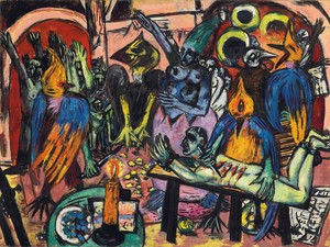 Max Beckmann Hölle der Vögel, 1937–38. Oil on canvas, 47 ⅛ × 63 ⅛ inches (119.7 × 160.3 cm) © 2024 Artists Rights Society (ARS), New York. Photo: Tim Nighswander