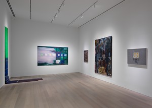 Installation view. Artwork, left to right: © Lotte Maiwald. All rights reserved; © René Daniëls. Courtesy René Daniëls Foundation, Eindhoven and Modern Art, London; © Prunella Clough/2024 Artists Rights Society (ARS), New York/DACS, London; © Denzil Forrester; © Vija Celmins. Photo: Maris Hutchinson