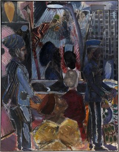 Denzil Forrester Tribute to Winston Rose, 1982. Oil on canvas, 86 ⅝ × 67 ⅛ inches (220 × 170.5 cm) © Denzil Forrester. All rights reserved. Photo: Owen Conway