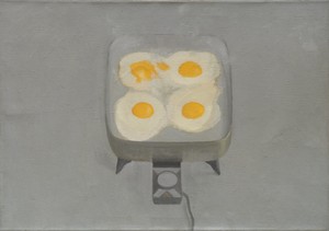 Vija Celmins Eggs, 1964. Oil on canvas, 24 × 35 ⅝ inches (61 × 90.5 cm) © Vija Celmins. Photo: Owen Conway