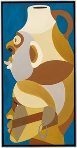 Derrick Adams Pot Head 3, 2025. Acrylic on panel, in artist's frame, 28 ⅞ × 14 ⅞ × 1 ½ inches (73.3 × 37.8 × 3.8 cm) © Derrick Adams Studio. Photo: Owen Conway