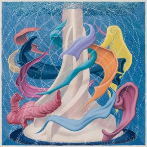 Jim Shaw Study for “Rinse Cycle”, 2012. Gouache on paper, 20 × 20 ½ inches (50.8 × 52.1 cm) © Jim Shaw. Photo: Ed Mumford