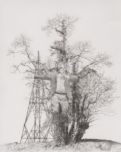 Jim Shaw Study for “Spinning Man and the Tower”, 2023. Pencil on paper, 24 × 19 inches (61 × 48.3 cm) © Jim Shaw. Photo: Ed Mumford