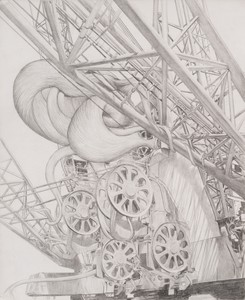 Jim Shaw Study for “Rationalism and Delirium”, 2018. Pencil on paper, 17 × 14 inches (43.2 × 35.6 cm) © Jim Shaw. Photo: Ed Mumford
