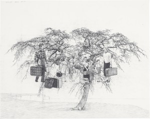 Jim Shaw Study for “The Journey”, 2023. Pencil on paper, 19 × 24 inches (48.3 × 61 cm) © Jim Shaw. Photo: Jeff McLane