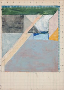 Richard Diebenkorn Untitled, 1969. Gouache, graphite, and ink on graph paper, 15 ½ × 11 inches (39.4 × 27.9 cm) © 2025 Richard Diebenkorn Foundation/Artists Rights Society (ARS), New York