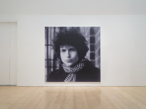 Installation view with Richard Prince, Untitled (Dylan) (2014; detail). Artwork © Richard Prince. Photo: Jeff McLane