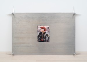 Jordan Wolfson Untitled, 2025. UV print with gloss clear coat on aluminum and steel hardware, 56 × 88 × 11 ⅛ inches (142.2 × 223.5 × 28.1 cm), edition of 1 + 1 AP © Jordan Wolfson. Photo: Owen Conway