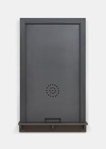 Adam McEwen Ticket Window, 2017. Graphite, 42 ⅛ × 25 × 6 inches (107 × 63.5 × 15.2 cm), edition of 3 + 2 AP © Adam McEwen. Photo: Rob McKeever