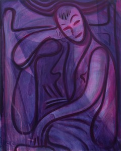 Spencer Sweeney Violet Shadow, 2025. Oil on linen, 50 × 40 ½ inches (127 × 102.9 cm) © Spencer Sweeney. Photo: Ringo Cheung