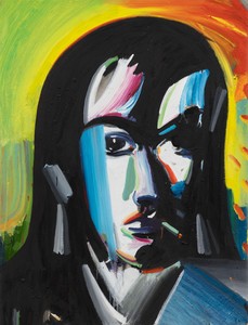 Spencer Sweeney Girl with Green Cigarette, 2025. Oil on linen, 40 × 30 ½ inches (101.6 × 77.5 cm) © Spencer Sweeney. Photo: Ringo Cheung