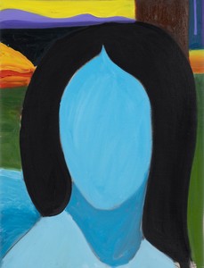Spencer Sweeney Woman by Lake, 2025. Oil on linen, 40 × 30 ½ inches (101.6 × 77.5 cm) © Spencer Sweeney. Photo: Ringo Cheung