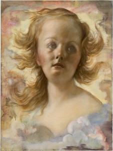 John Currin Face in Clouds, 2025. Oil on canvas, 32 × 24 inches (81.3 × 61 cm) © John Currin. Photo: Owen Conway