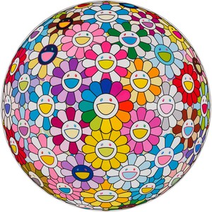 Takashi Murakami Beauty in Eleven Dimensions, 2025. Acrylic and platinum leaf on canvas mounted on wood panel, 59 ⅛ × 59 ⅛ inches (150 × 150 cm) © 2025 Takashi Murakami/Kaikai Kiki Co., Ltd. All rights reserved. Photo: Kei Okano