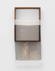 Tyler Mitchell The General (Adbou’s Apparition), 2024. Dye-sublimation print on fabric with walnut artist’s frame, 33 × 15 ½ × 3 inches (83.8 × 39.4 × 7.6 cm) © Tyler Mitchell
