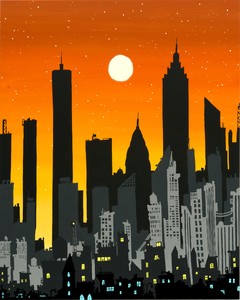Urs Fischer Dusk, 2025. Medium-density fiberboard, primer, gesso, acrylic silkscreen medium, and acrylic paint, 47 ½ × 38 inches (120.7 × 96.5 cm) © Urs Fischer