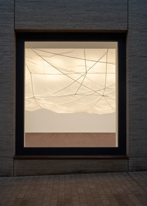 Installation view with Christo and Jeanne-Claude, Air Package on a Ceiling (conceived in 1968). Artwork © Christo and Jeanne-Claude Foundation. Photo: Prudence Cuming Associates Ltd