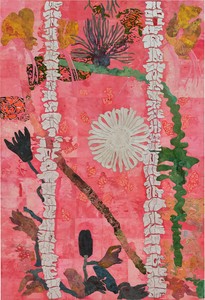 Ellen Gallagher Fast-Fish and Loose-Fish, 2026. Oil, pigment, palladium, and paper on canvas, 116 ½ × 79 ½ inches (295.9 × 201.9 cm) © Ellen Gallagher. Photo: Thomas Lannes