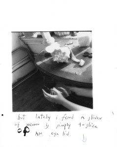 Francesca Woodman But Lately I Find a Sliver of Mirror Is Simply to Slice an Eyelid, c. 1975–77. Lifetime gelatin silver print, image: 5 ½ × 5 ½ inches (13.8 × 13.8 cm), sheet: 10 × 8 inches (25.2 × 20.2 cm) © Woodman Family Foundation/SIAE, Rome