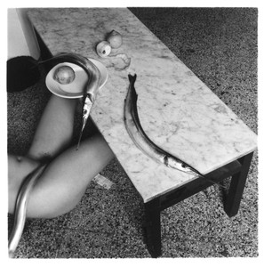 Francesca Woodman Untitled, 1977. Lifetime gelatin silver print, image: 3 ⅞ × 3 ⅞ inches (9.8 × 9.8 cm), sheet: 9 ⅜ × 7 ⅛ inches (23.8 × 17.9 cm) © Woodman Family Foundation/SIAE, Rome