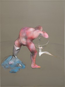 Francis Bacon Man at a Washbasin, 1989–90. Oil and aerosol paint on canvas, 78 × 58 inches (198 × 147.5 cm) (CR 90-01) © The Estate of Francis Bacon. All rights reserved./DACS, London/ARS, New York 2026. Photo: Annik Wetter