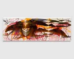 Helen Marden Tivoli Tivoli, 2025. Resin, pigment, leaves, and organic material on canvas, in 3 parts, overall: 50 × 150 inches (127 × 381 cm) © 2026 Helen Marden/Artists Rights Society (ARS), New York. Photo: Maris Hutchinson