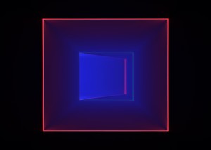 James Turrell Either Or, 2024, from the series Wedgework, 1969–. Light installation and mixed media, dimensions variable © James Turrell. Photo: Thomas Lannes
