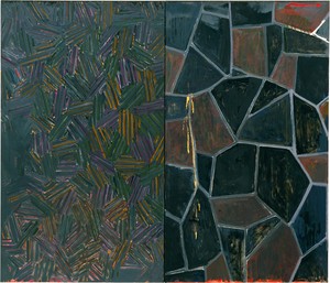Jasper Johns End Paper, 1976. Oil on canvas, in 2 parts (joined), 60 ⅛ × 69 ⅝ inches (152.7 × 176.8 cm), Museum of Modern Art, New York © 2026 Jasper Johns/Artists Rights Society (ARS), New York. Photo: © The Museum of Modern Art/Licensed by SCALA/Art Resource, New York