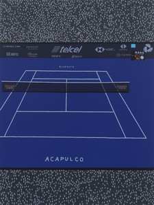 Jonas Wood Mexican Open, 2025. Oil and acrylic on canvas, 93 × 70 inches (236.2 × 177.8 cm) © Jonas Wood. Photo: Marten Elder